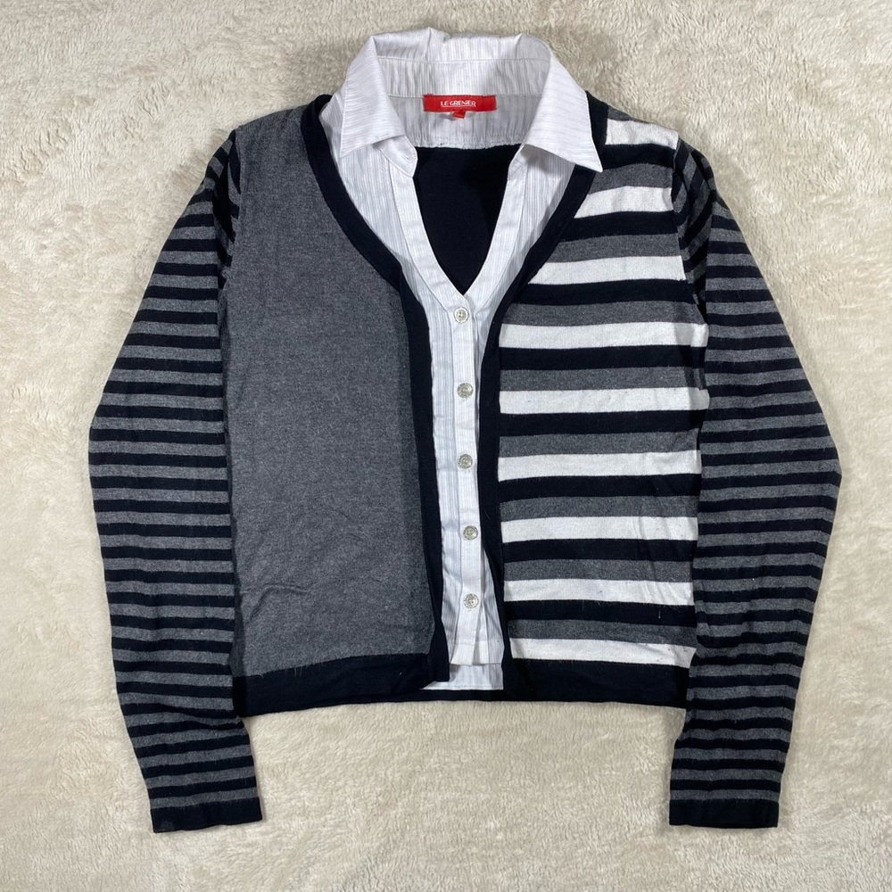 Y2k/Emo Collar Striped Longsleeve